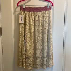 Elegant Beige Lace Skirt